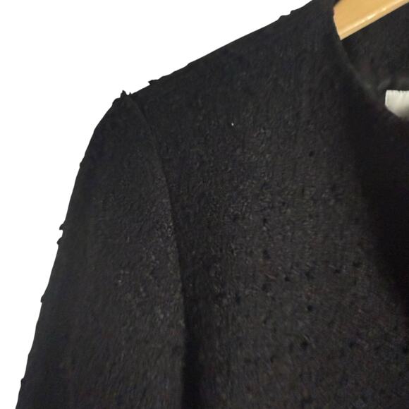 Abercrombie & Fitch Black Tweed Collarless Button Front Jacket Size Small - Picture 4 of 11